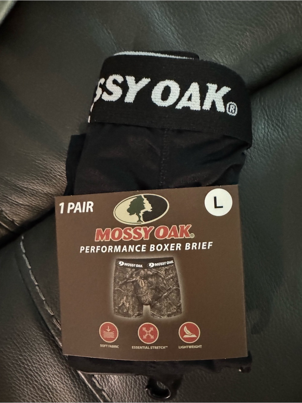 Mossy Oak Men’s Black Performance Boxer Briefs - Large Brand new